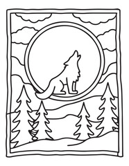 halloween coloring page, line art, halloween illustration