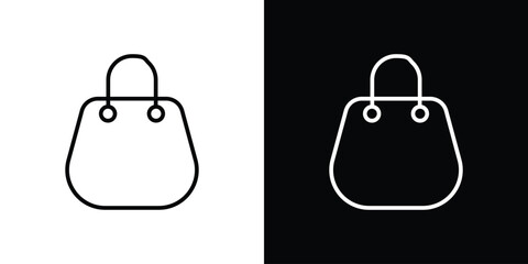 Shopping bag icon. Simple element illustration. outline and flat symbol design