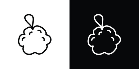 Shower sponge ball icon. Simple element illustration. outline and flat symbol design