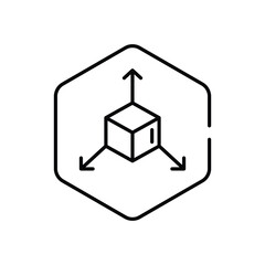 Three Dimensional Object vector icon stock illustration