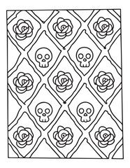 halloween coloring page, line art, halloween illustration