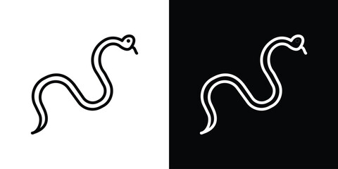 Fototapeta premium Snake icon. Simple element illustration. outline and flat symbol design