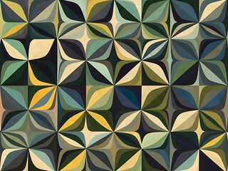 Scandinavian floral pattern with geometric flowers