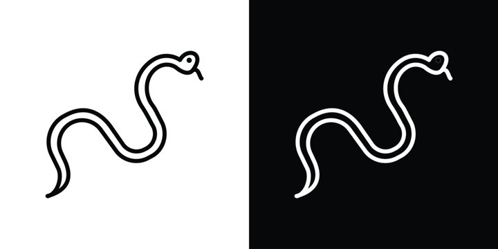 Snake icon. Simple element illustration. outline and flat symbol design