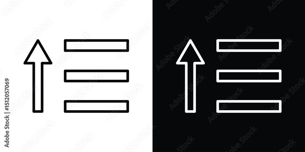 Poster sort amount up icon. simple element illustration. outline and flat symbol design