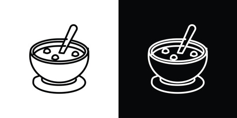 Soup icon. Simple element illustration. outline and flat symbol design