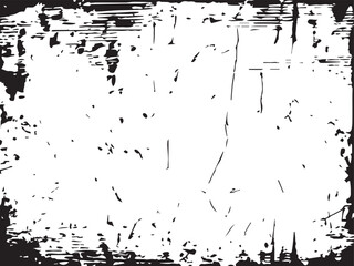 Black and White Grunge Texture Background with Distressed and Scratched Edges. Monochrome texture. 