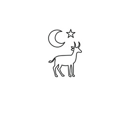 vector illustration of a silhouette of a deer