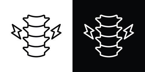 Spinal column icon. Simple element illustration. outline and flat symbol design