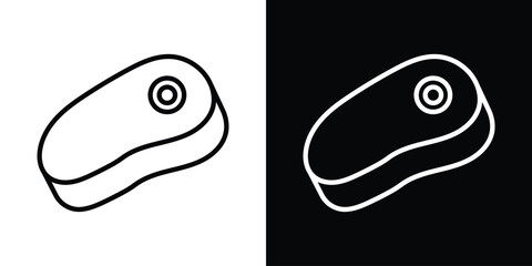 Steak icon. Simple element illustration. outline and flat symbol design