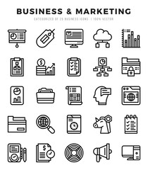 Business & Marketing Lineal icons. Vector Lineal illustration.