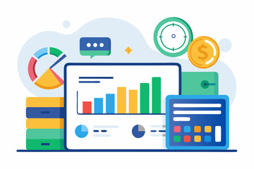 A close-up image of a person using a calculator while holding a credit card, symbolizing financial management, rising interest rates, and digital banking. Futuristic graphics including upward arrows, 