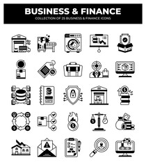 Collection of 25 Business and Finance Icons