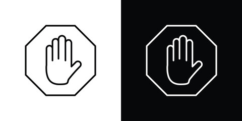 Stop icon. Simple element illustration. outline and flat symbol design