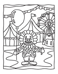 halloween coloring page, line art, halloween illustration