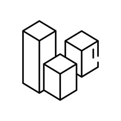 3D Visualization vector icon stock illustration