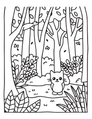 halloween coloring page, line art, halloween illustration