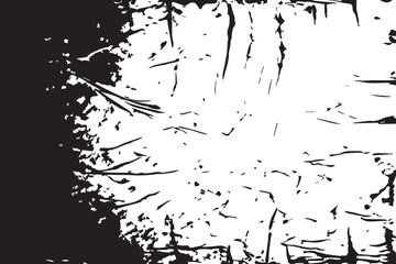 Naklejka premium Black and White Grunge Texture Background with Distressed and Scratched Edges. Monochrome texture. 