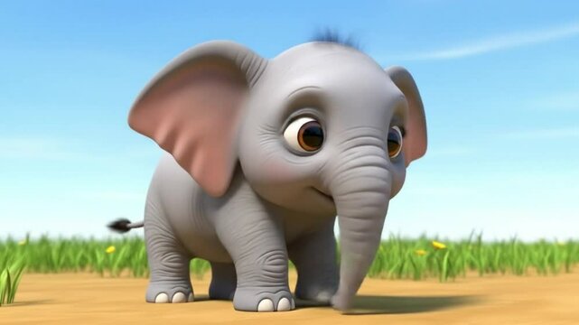 Adorable 3D Animated Baby Elephant Cute Cartoon Elephant Video