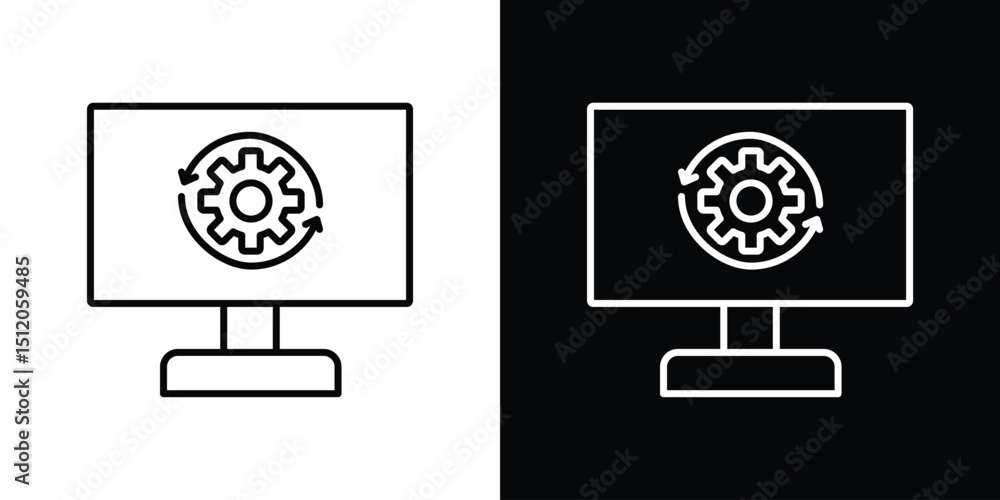 Fototapete system update icon. simple element illustration. outline and flat symbol design