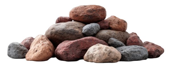 Pile of multicolored rounded rocks