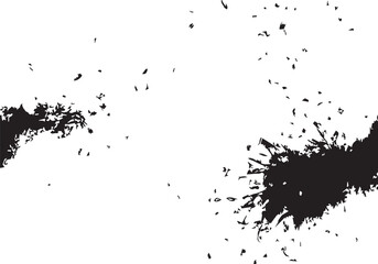Ink splash isolated on white background. Black drop ink splatter. Black Ink splash texture background. 