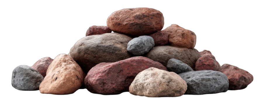 Pile of multicolored rounded rocks