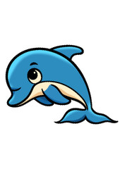Cute jumping dolphin 