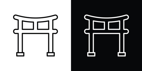 Torii gate icon. Simple element illustration. outline and flat symbol design