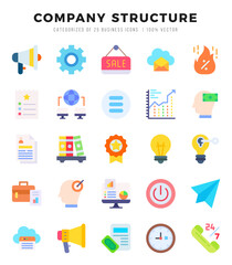 Company Structure icons set for website and mobile site and apps.