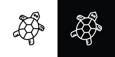 Fototapeta premium Turtle icon. Simple element illustration. outline and flat symbol design