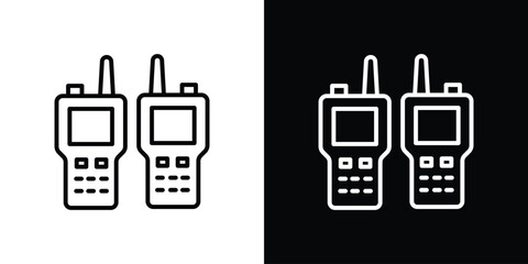 Two way radio icon. Simple element illustration. outline and flat symbol design