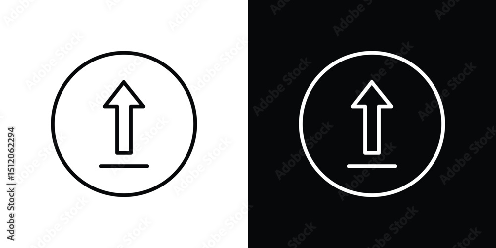 Poster upload arrow icon. simple element illustration. outline and flat symbol design