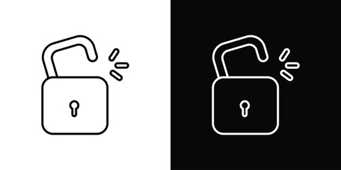 Unlock icon. Simple element illustration. outline and flat symbol design