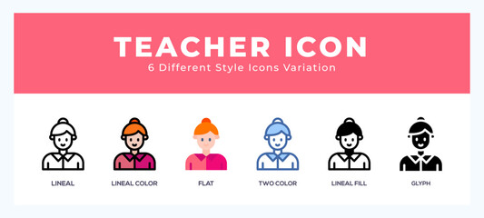 Teacher set of vector icon. For web. and mobile app