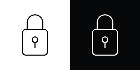 Unlock icon. Simple element illustration. outline and flat symbol design