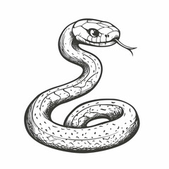 Obraz premium Snake cartoon coiled with forked tongue out