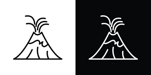 Volcano eruption icon. Simple element illustration. outline and flat symbol design