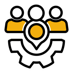 Recruitment Process Icon - Color Lineal Style for Hiring Management.