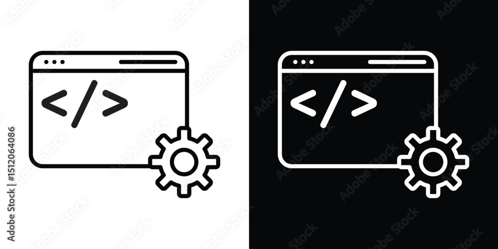 Poster web development icon. simple element illustration. outline and flat symbol design