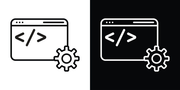 Web development icon. Simple element illustration. outline and flat symbol design