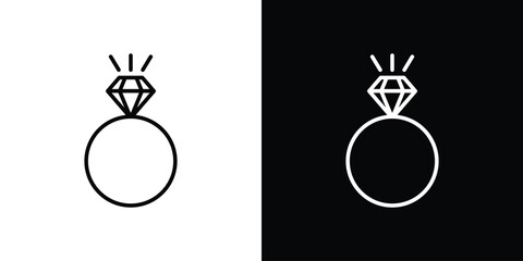 Wedding ring icon. Simple element illustration. outline and flat symbol design