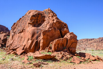 Namibia, Twyfelfontein, incisioni rupestri, rocce