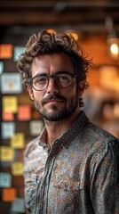 Fototapeta premium Startup founder leading a brainstorming session