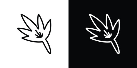 Weed icon. Simple element illustration. outline and flat symbol design