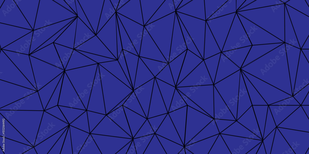 Wall mural abstract of simple black line triangle pattern geometric background. blue background creative and ge