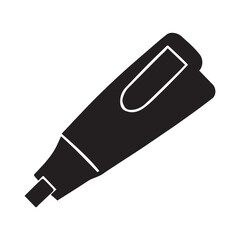 Highlighter clipart vector art and illustration Silhouette white background.