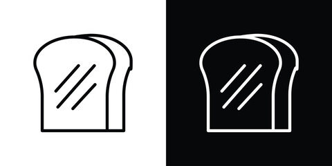 White bread icon. Simple element illustration. outline and flat symbol design