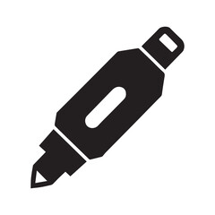 Highlighter clipart vector art and illustration Silhouette white background.