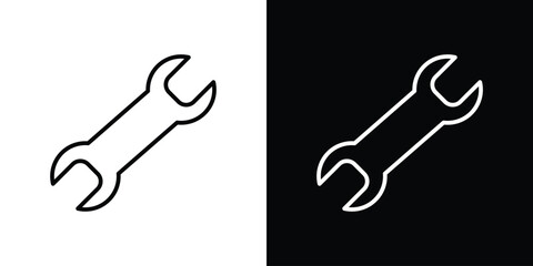 Wrench icon. Simple element illustration. outline and flat symbol design